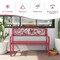 Costway Patio Garden Bench Park Yard Outdoor Furniture Cast Iron Porch Chair Red